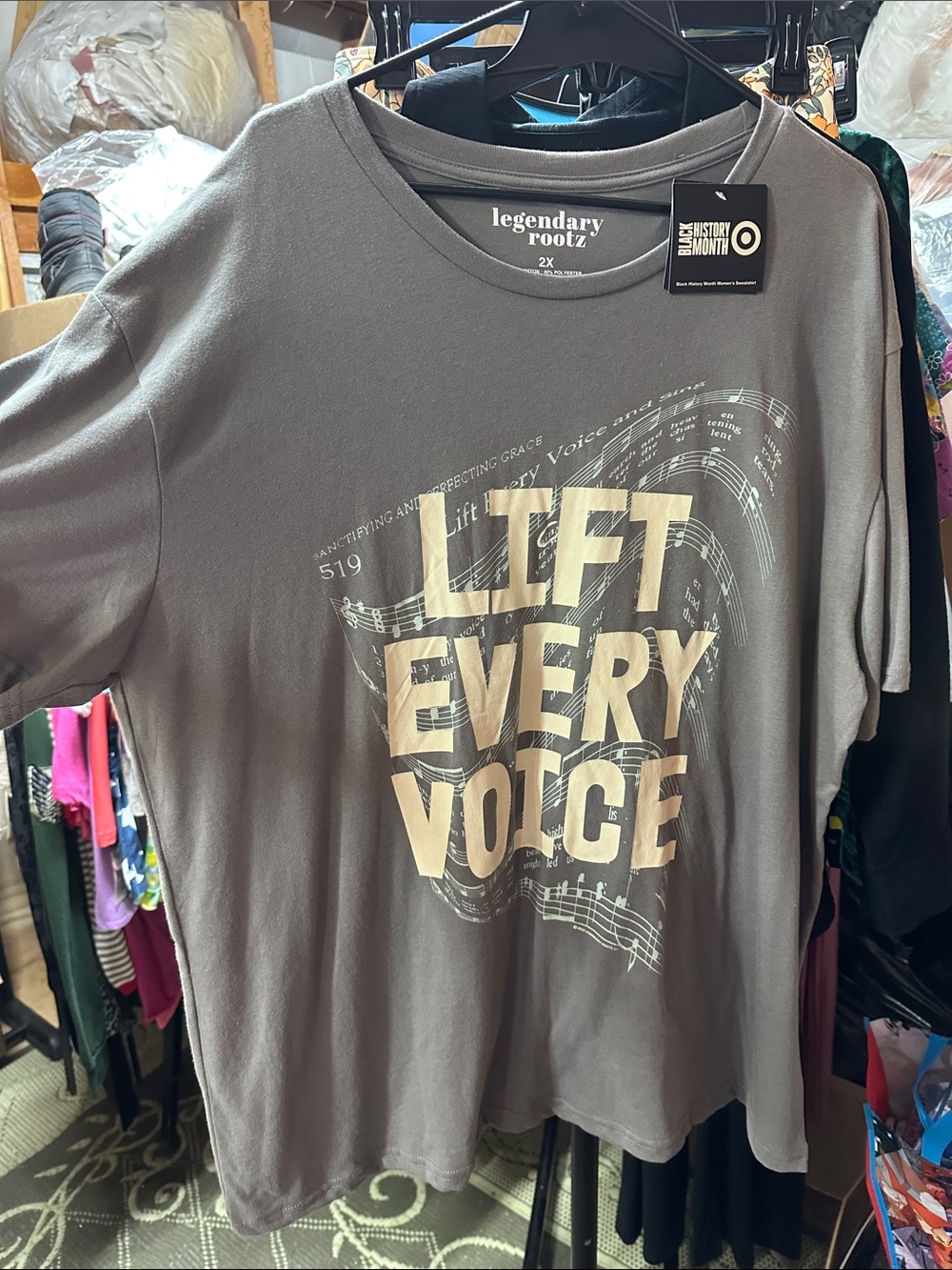 Legendary Rootz Men's Lift Every Voice Short-Sleeve Graphic Tee - Gray